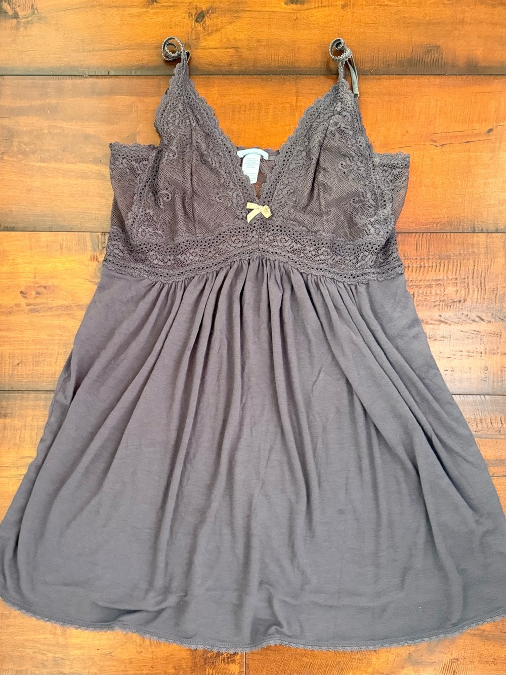 Eberjey Lace-Trim Chemise in Brown
